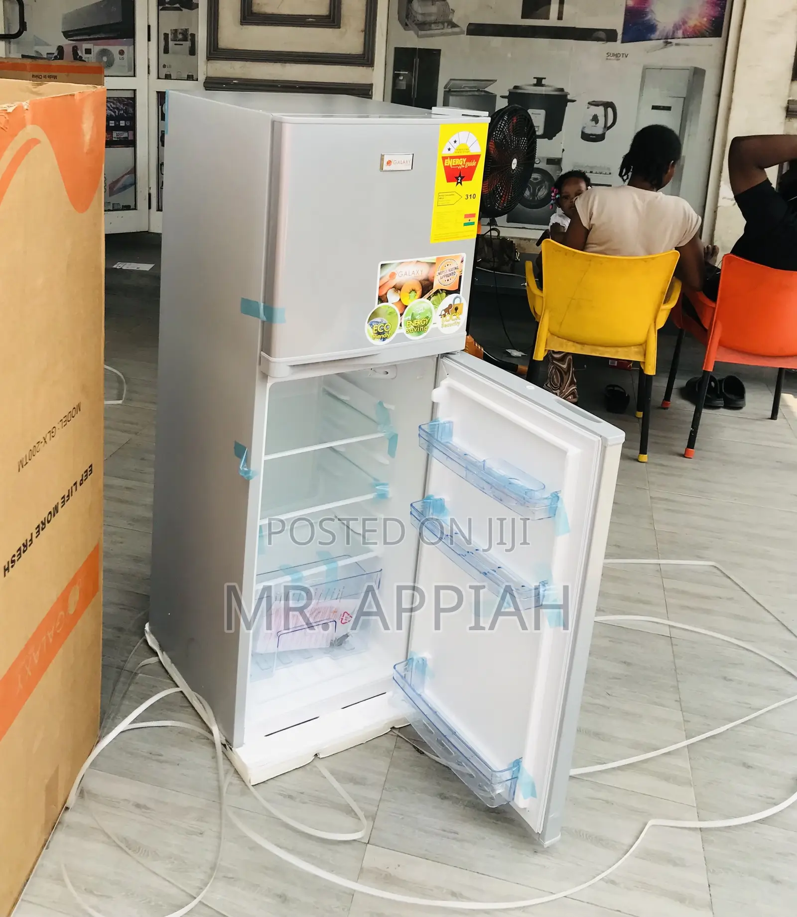 Super Cooling Galaxy Top Mount Freezer Fridge(Silver)
