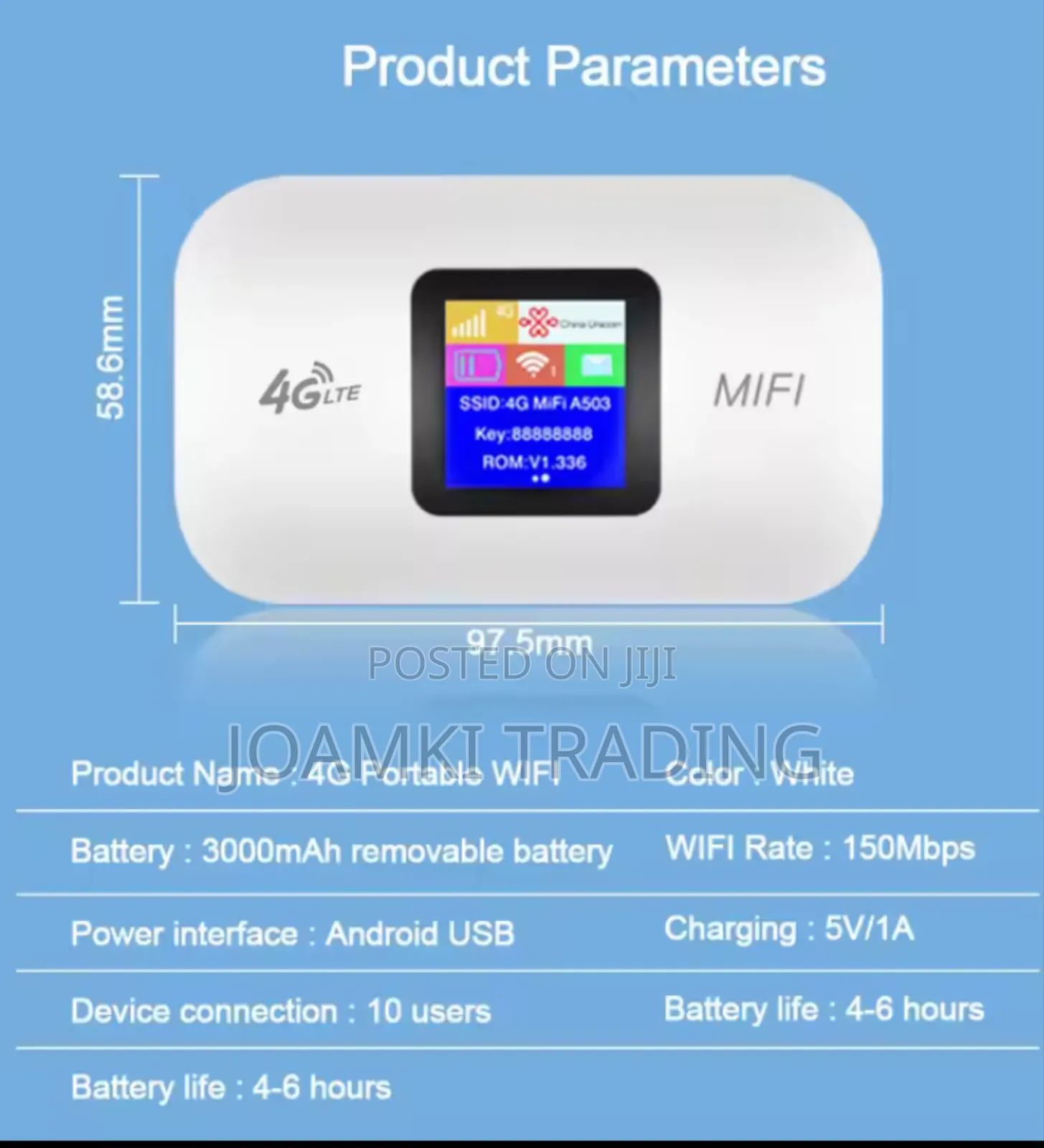 4g Universal Sim Router/Mifi/Wifi Hotspot/Pocket Wifi/3000mah Battery
