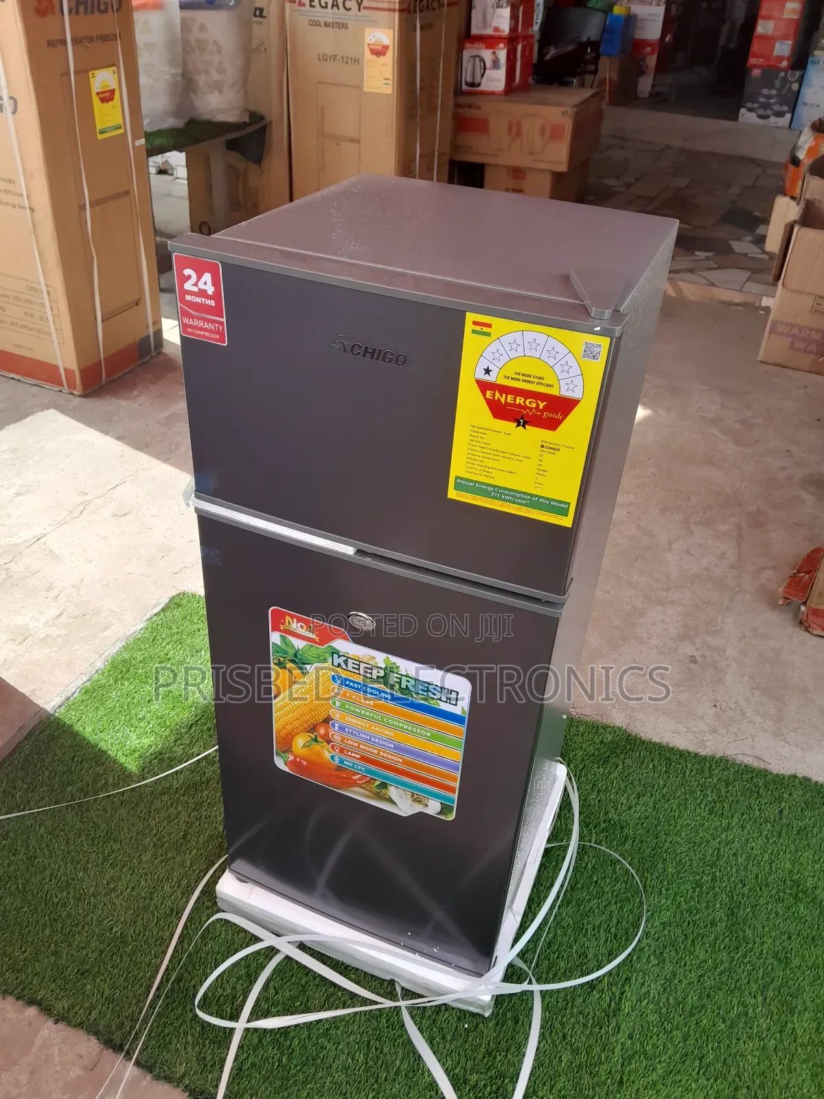 Chigo Durable Table Top Double Door Fridge 68 Litres