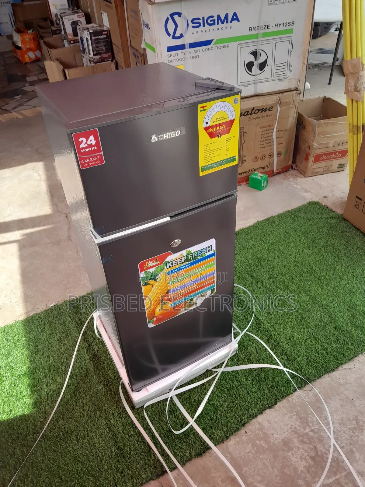 Chigo Durable Table Top Double Door Fridge 68 Litres