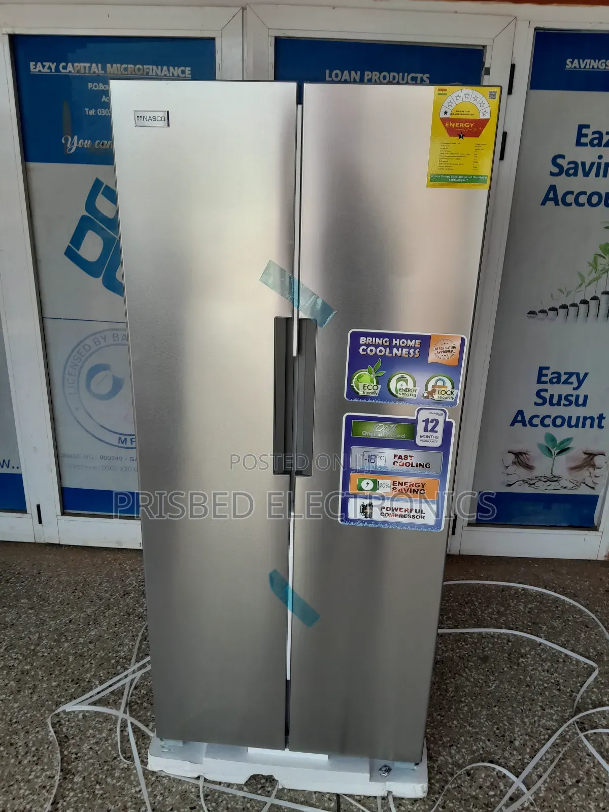Nasco Durable Side by Side Fridge 410 Litres