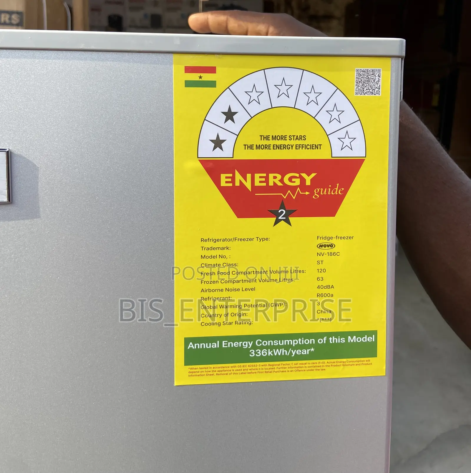 Novo Refrigerator Top Freezer 183 Liters