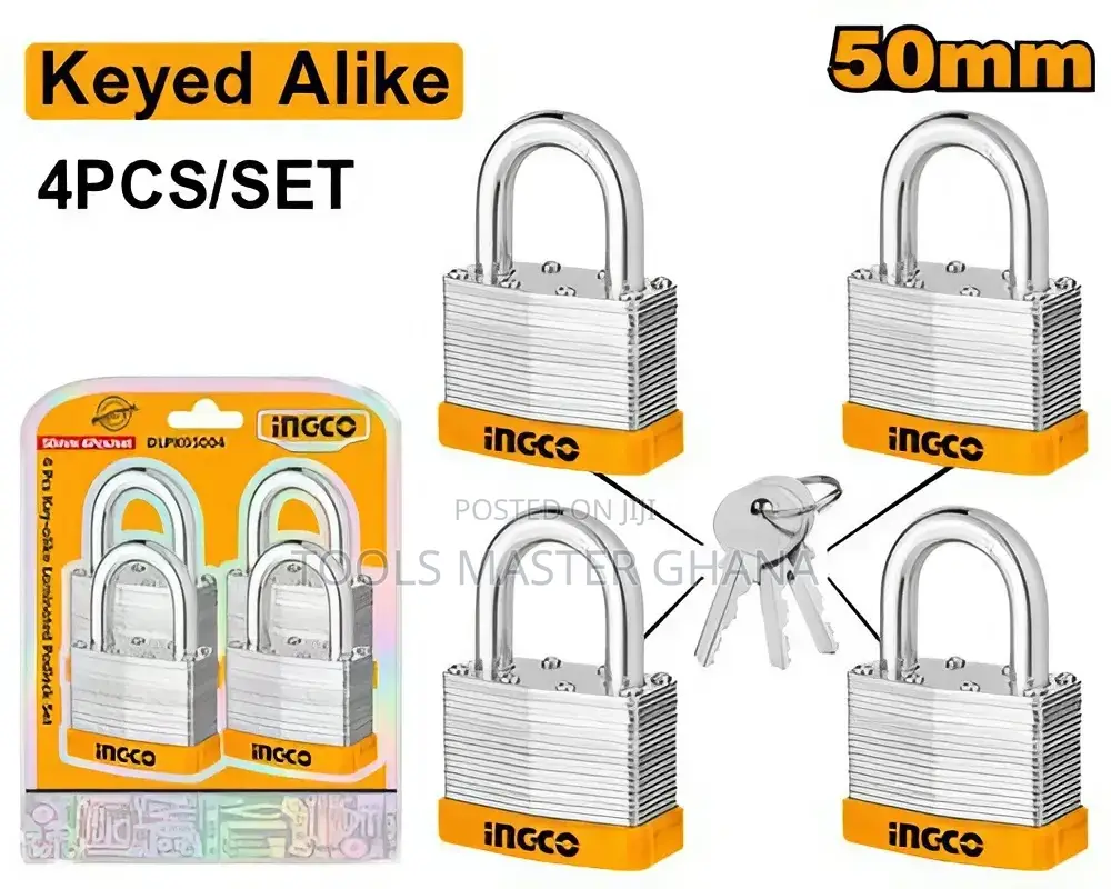 4pcs Key-alike Laminated Padlock Set - Dlpk05004