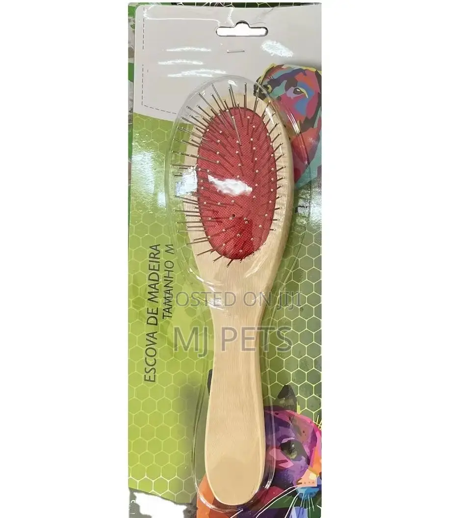 Wood Handle Single Side Brush Comb for Dogs Cats