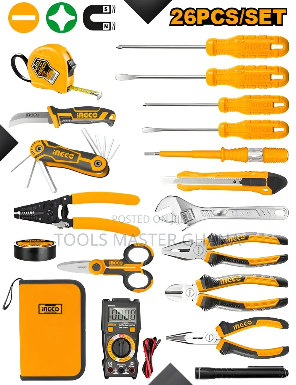 26 Pcs Electricians Tools Set - Hkets0261