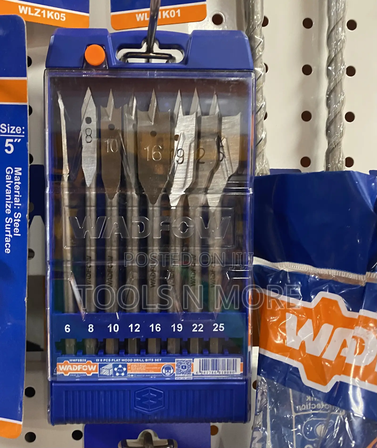Wadfow Flat Wood Bit Set (8 Pieces)