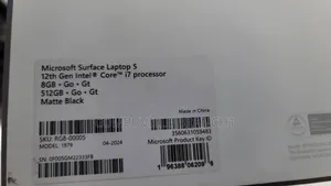 New Laptop Microsoft Surface Laptop 5 8GB Intel Core I7 SSD 512GB
