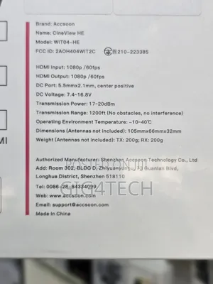Accsoon Cineview Dual Band Transmitter and Receiver 1200ft