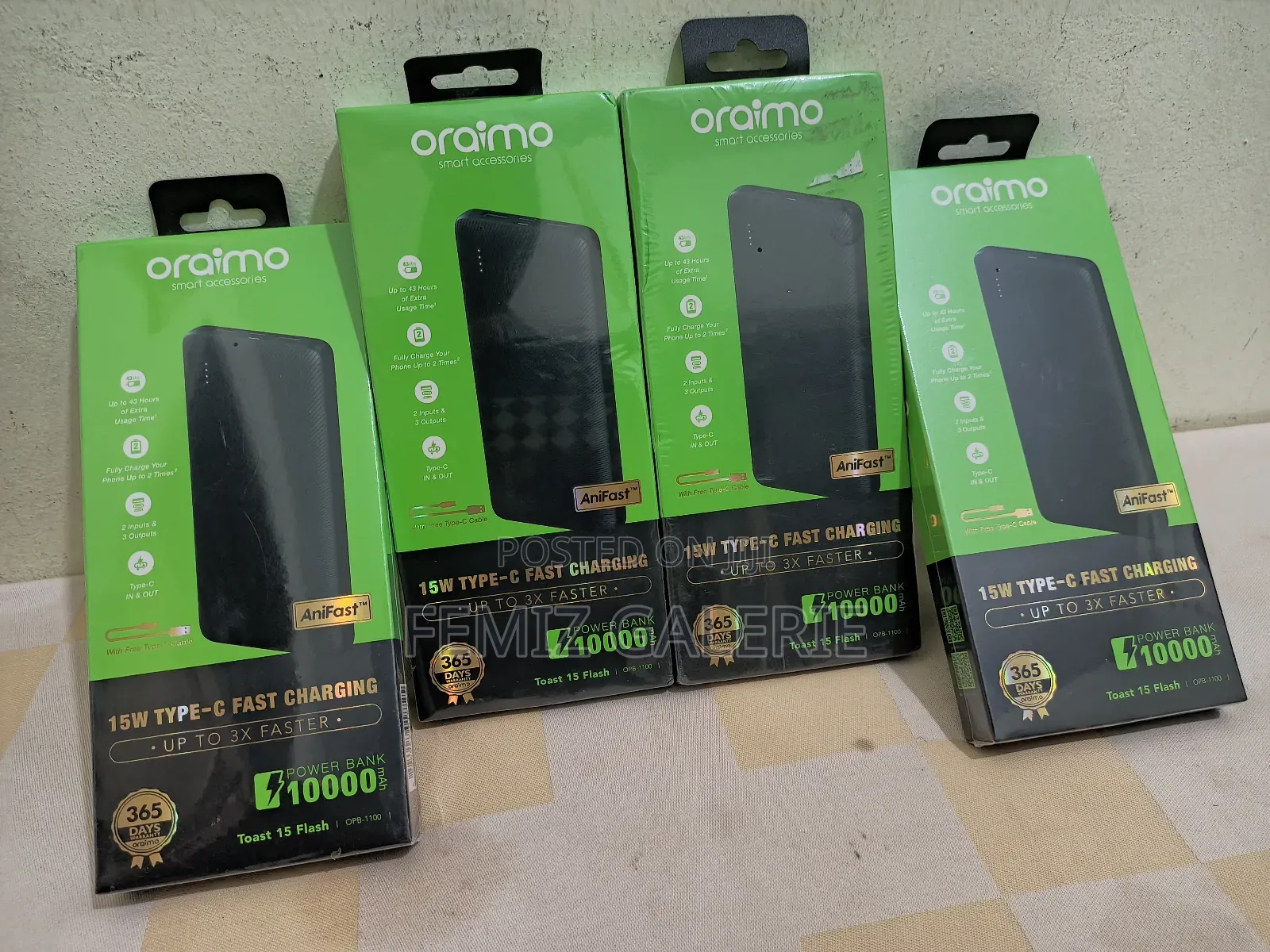 Oraimo Toast 15 Flash 10000mah Fast Charging Power Bank