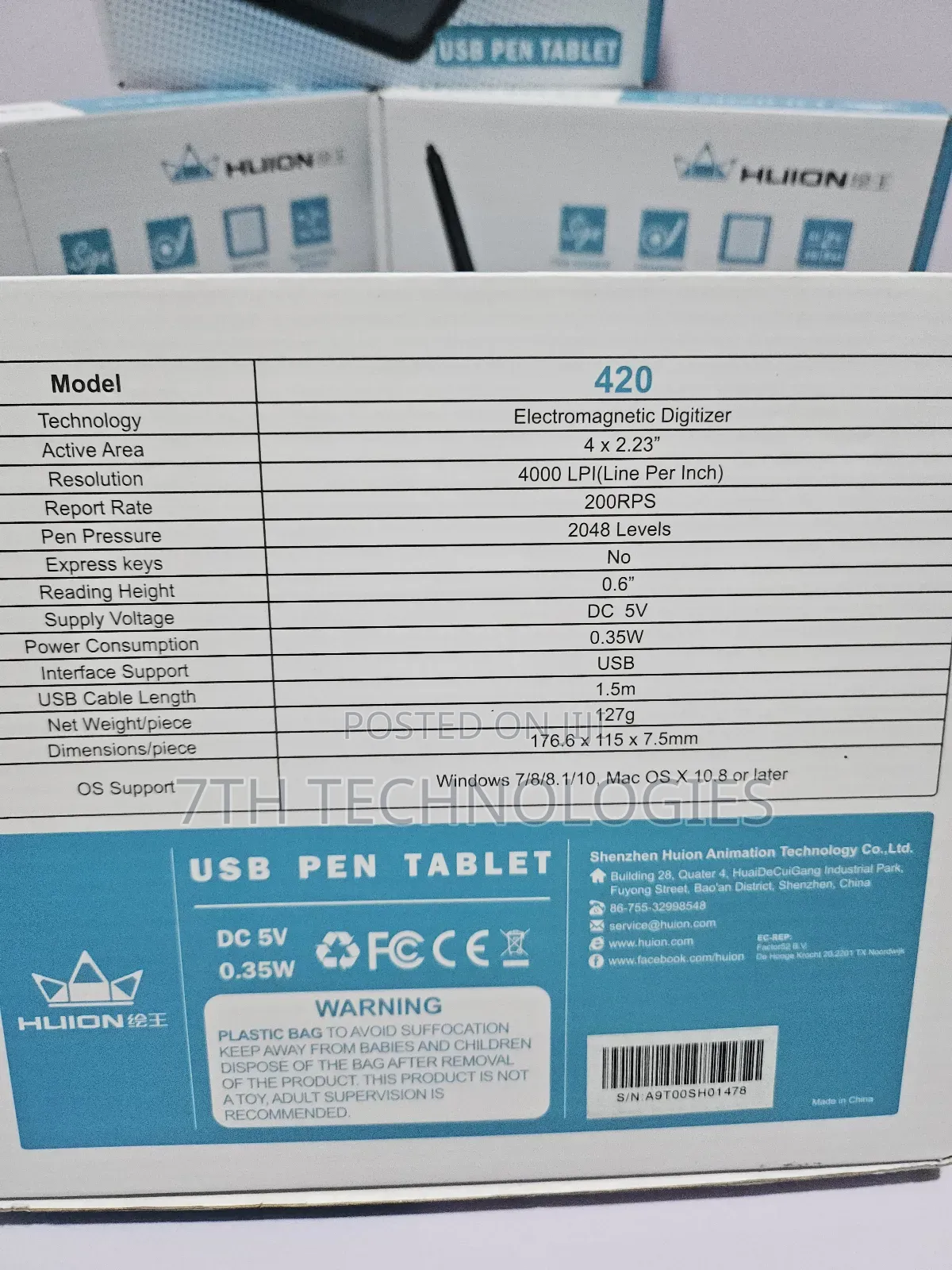 Huion 420 Usb Pen Sketch Signature Tablet