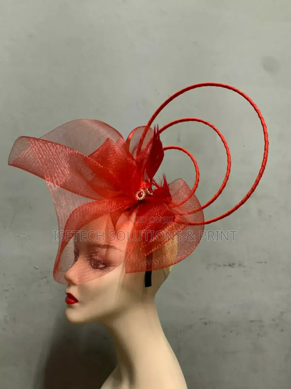 Red Fascinator for All Events and Programs