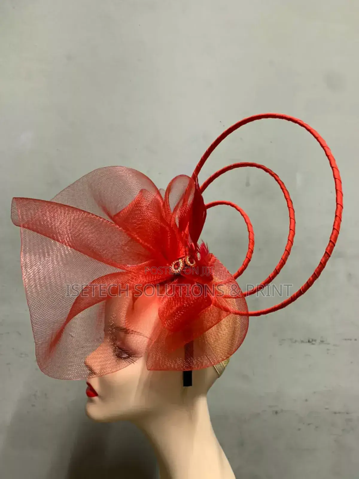 Red Fascinator for All Events and Programs