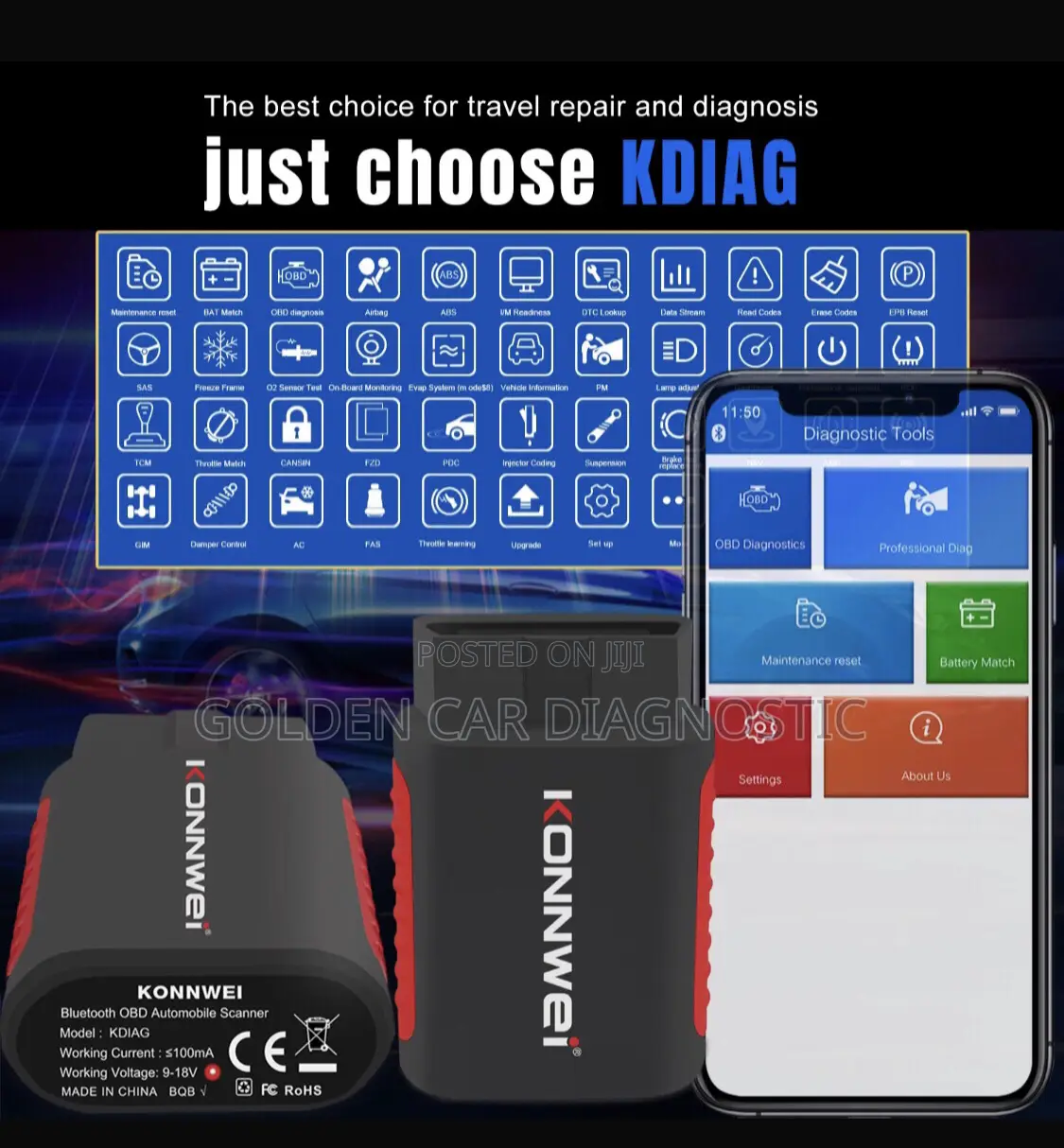 Konnwei Kdiag Obd2 Car Diagnostic Scanner