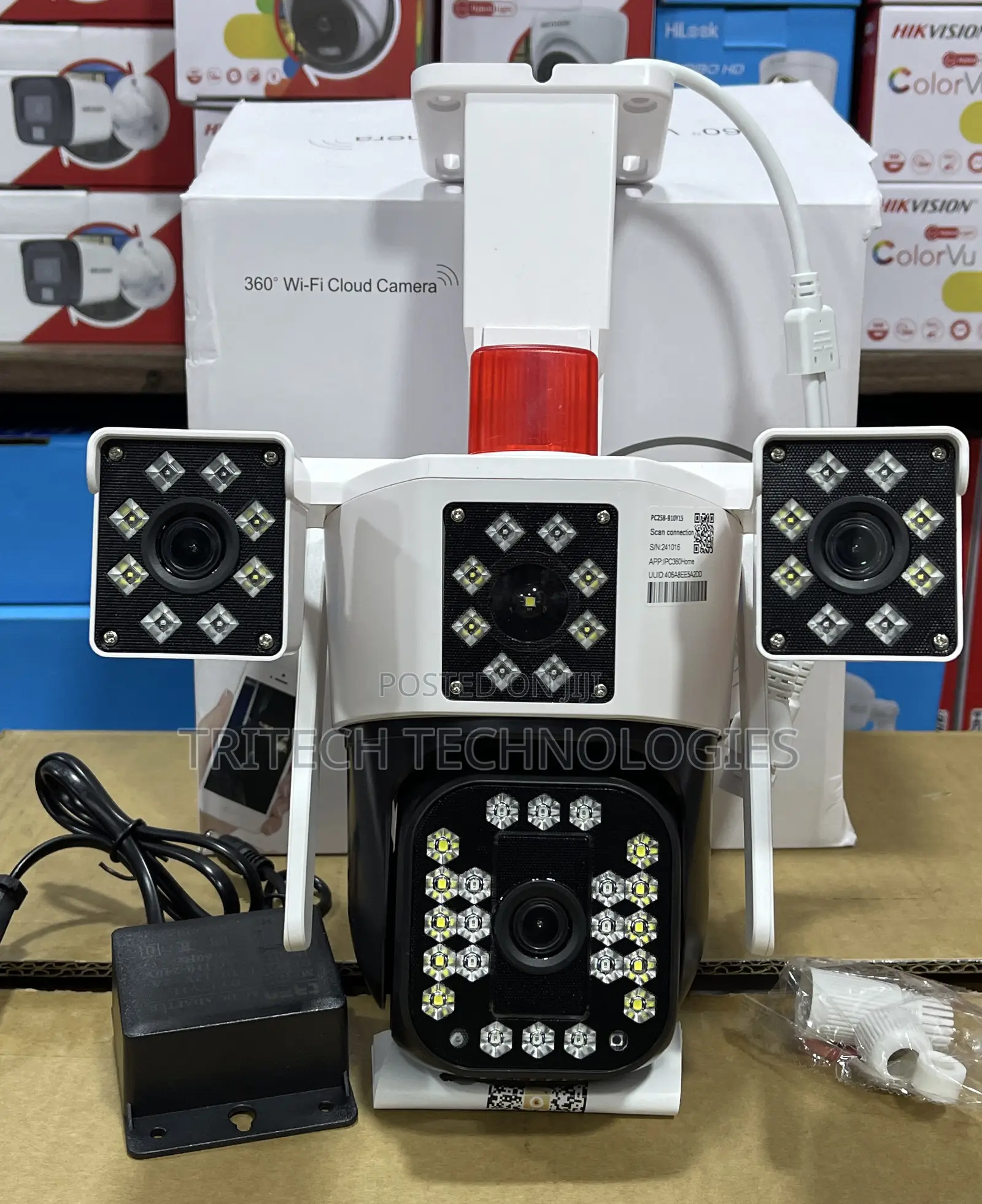 Outdoor Wifi Pc258 Camera 6mp Panorama 3lens Screen Mini PTZ