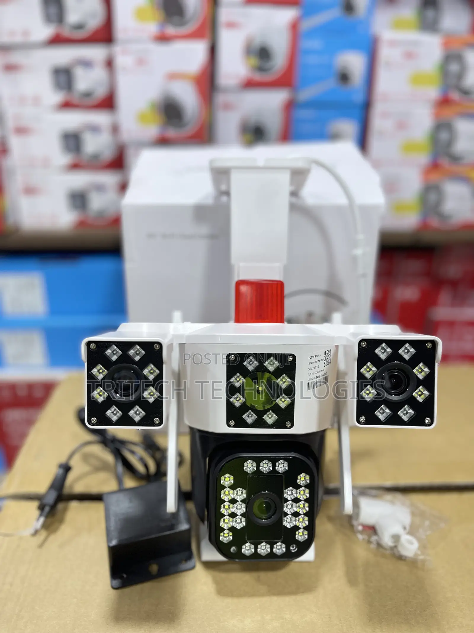 Outdoor Wifi Pc258 Camera 6mp Panorama 3lens Screen Mini PTZ