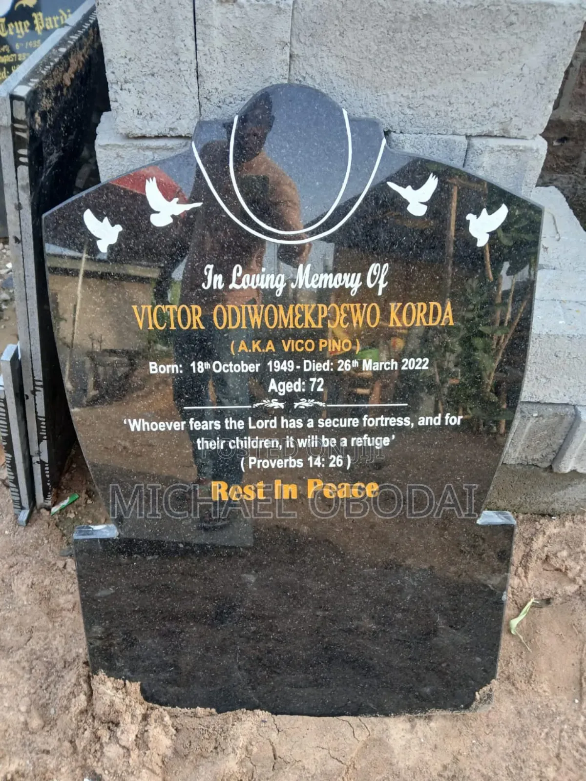 Memorial Headstone Writing