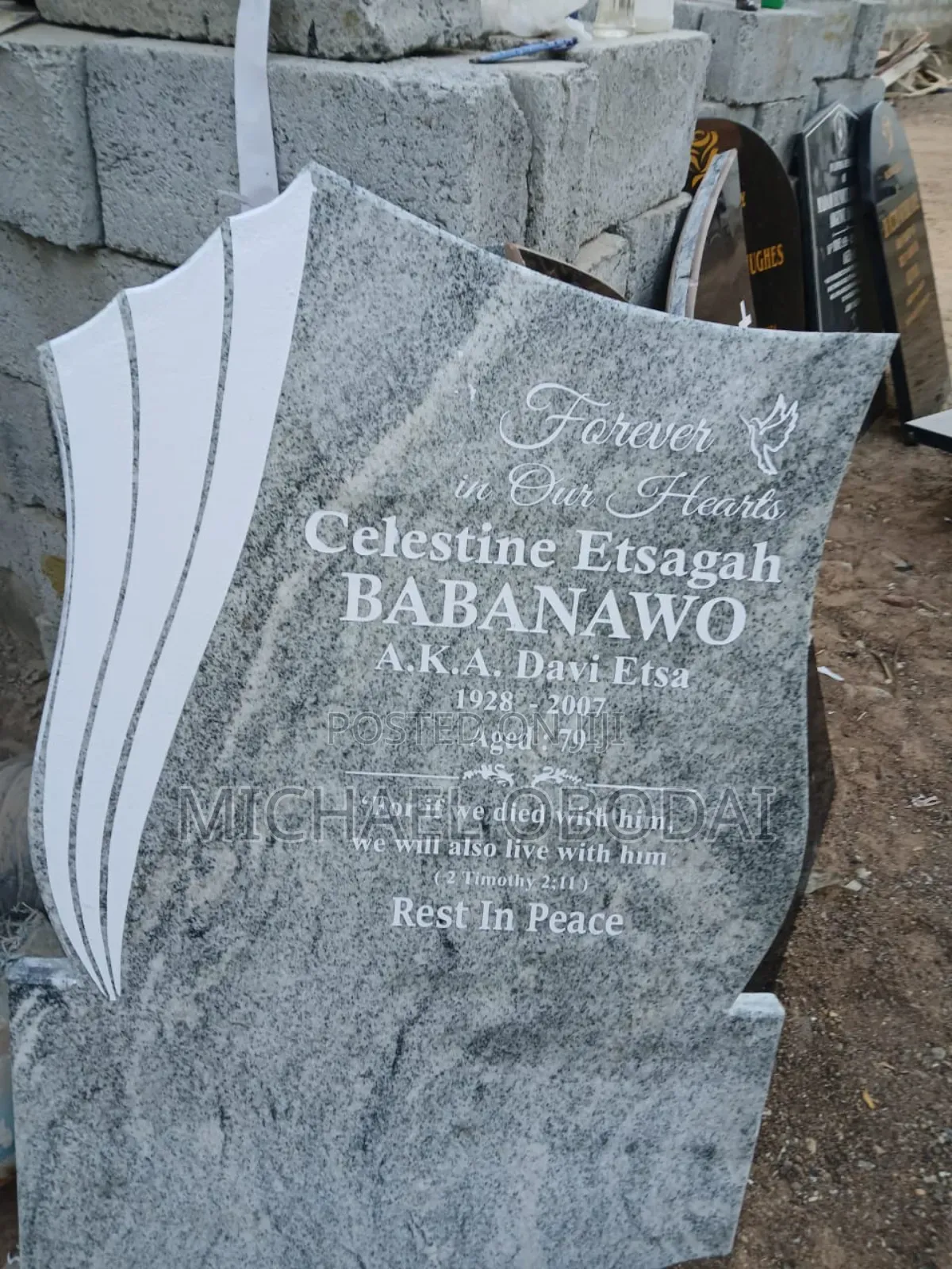 Memorial Headstone Writing