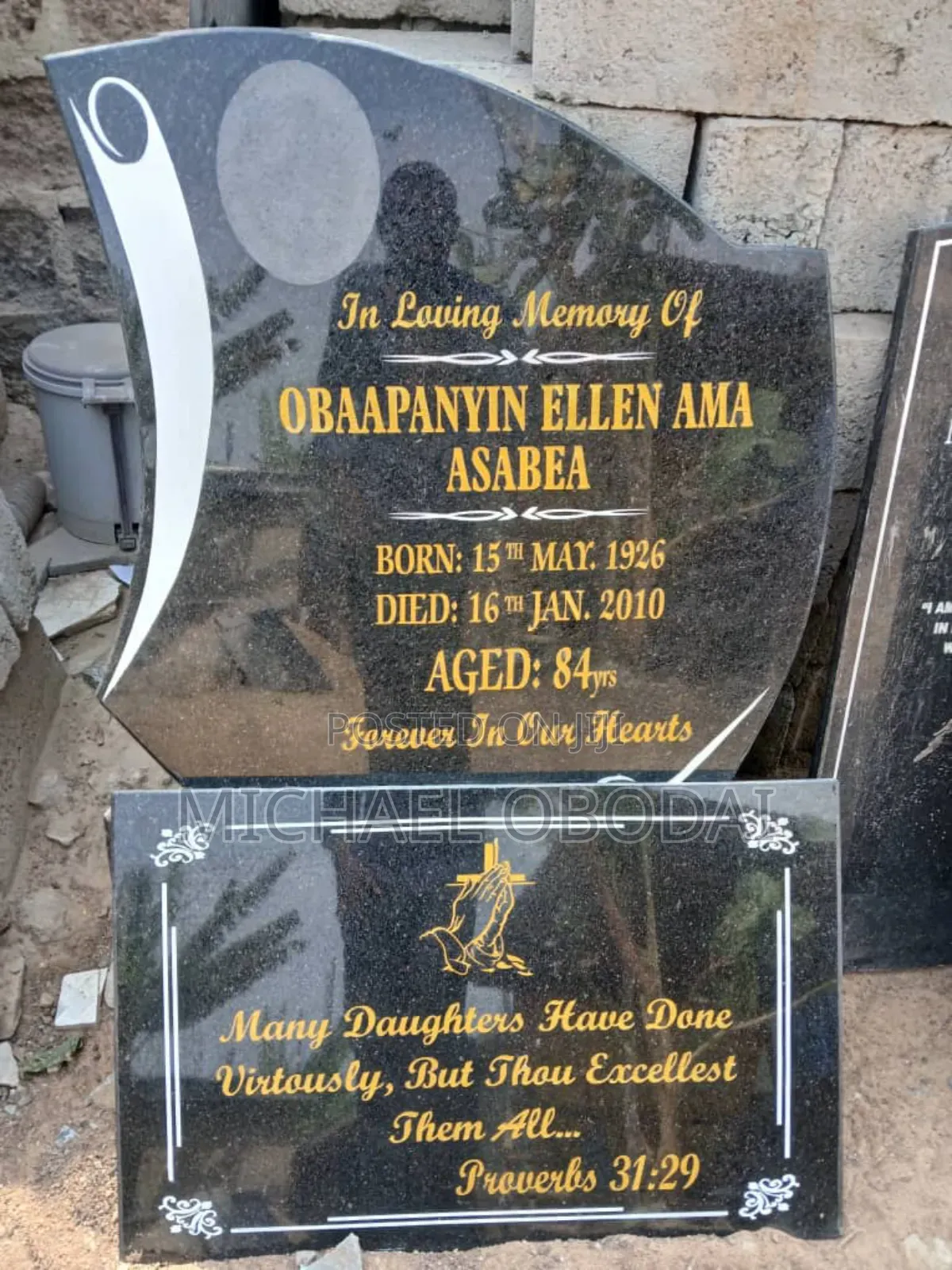 Memorial Headstone Writing