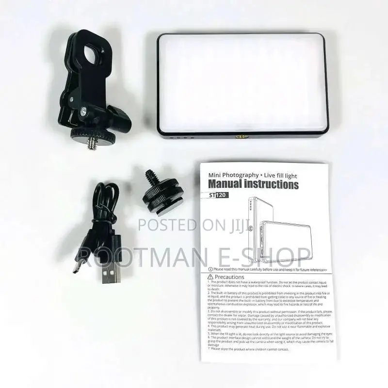 120 Led Rechargeable Selfie Light With Detachable Phone Clip