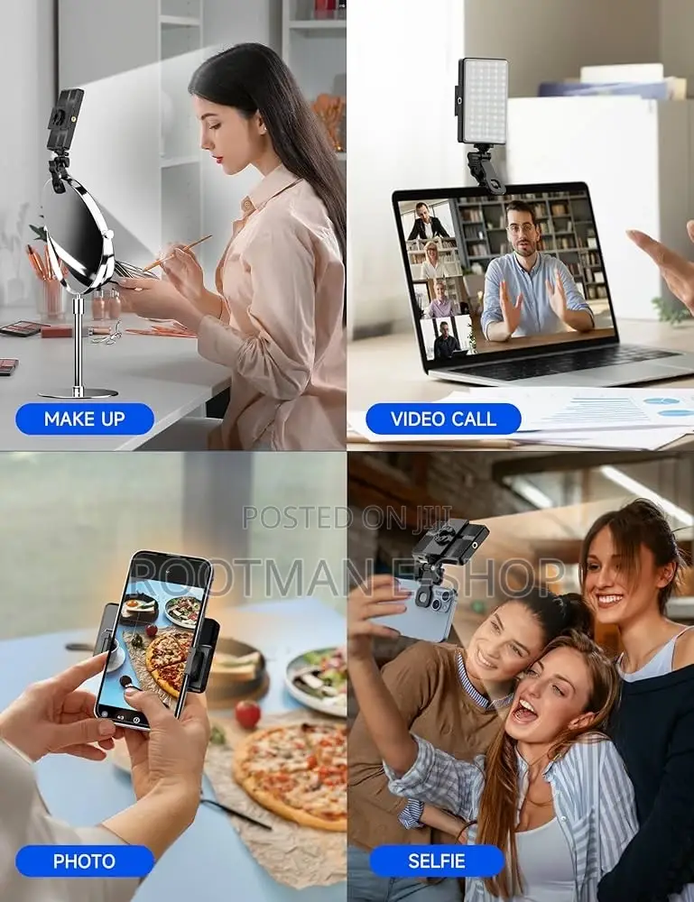 120 Led Rechargeable Selfie Light With Detachable Phone Clip