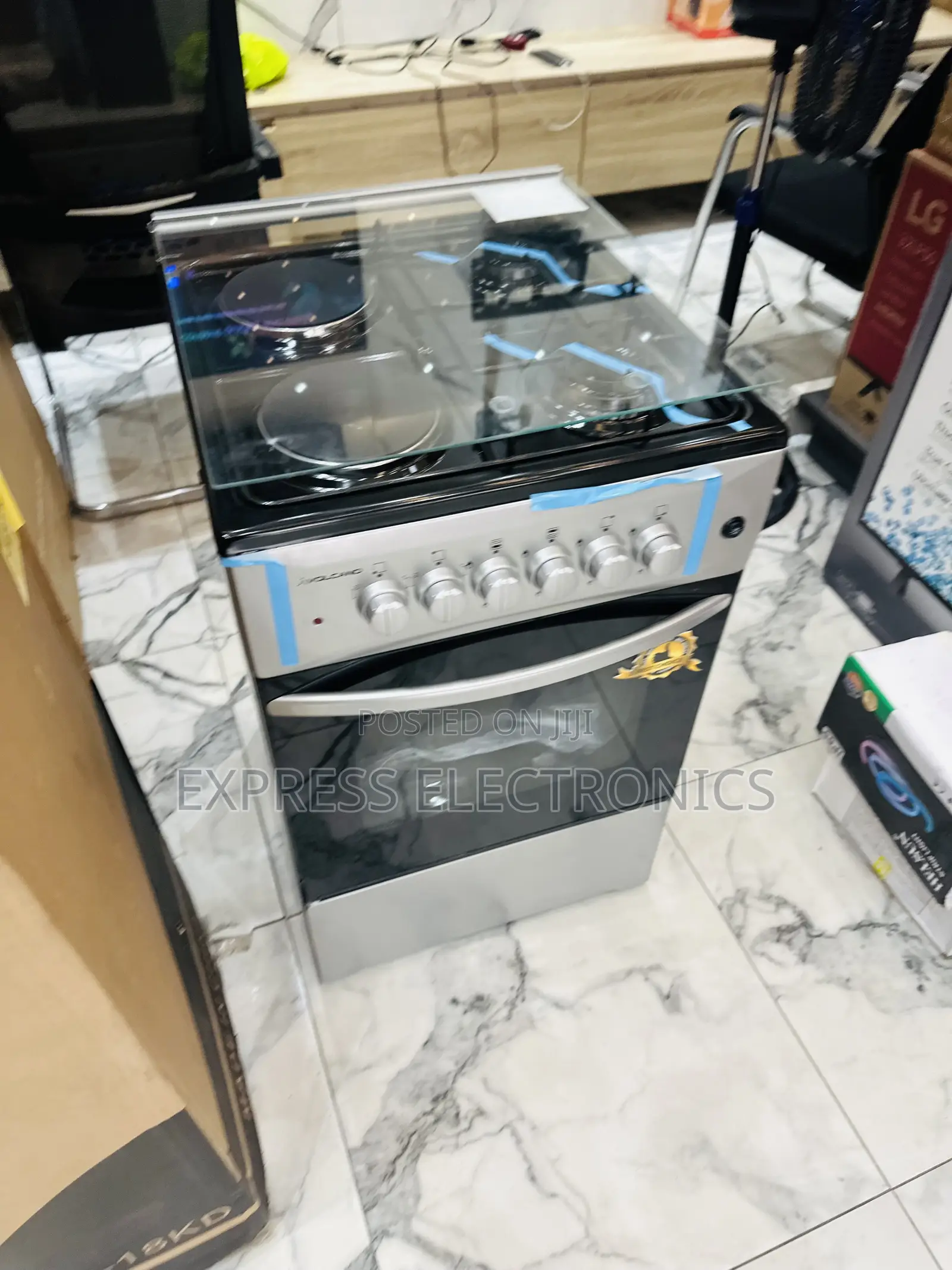 Shop for Us Volcano Grey Gas Electric Cooker 2+2