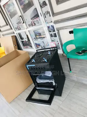 Shop Black Volcano 1 Electric 3 Gas Cooker Oven Glass 50x50