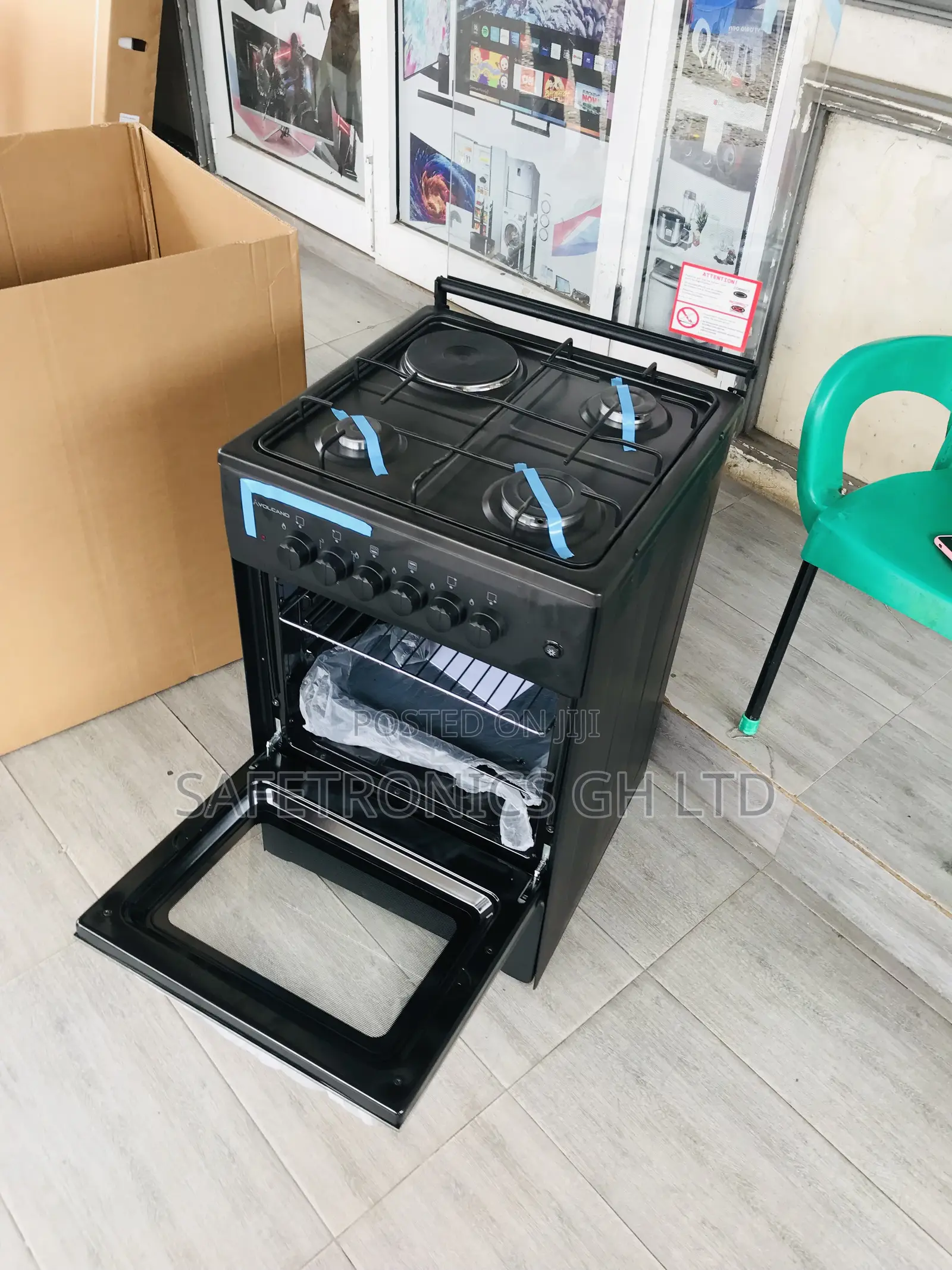 50/50 3 Gas 1 Electric Volcano Black Glass Turkish Cooker