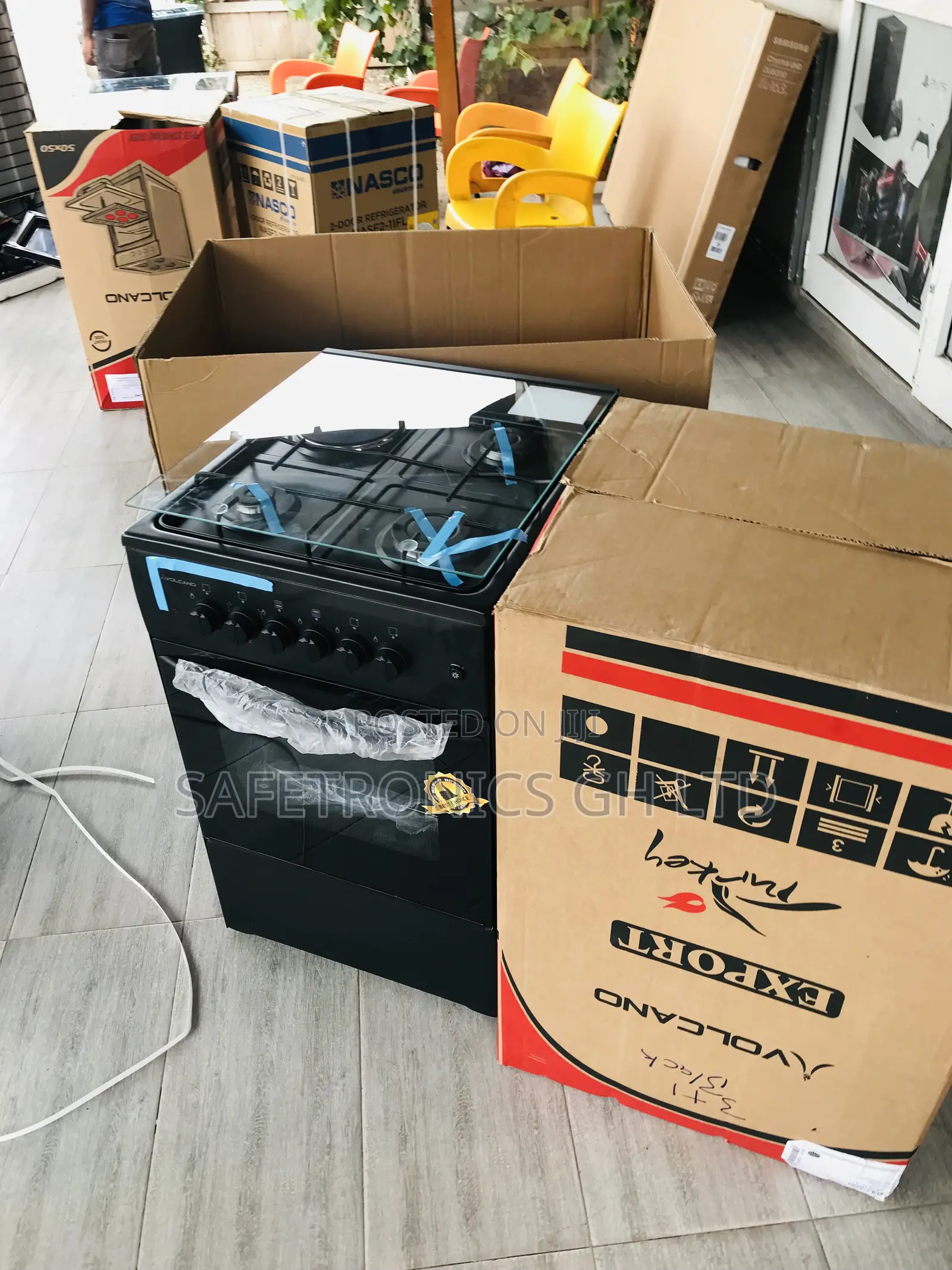 Choose Black Volcano 3 Gas 1 Electric Turkish Oven 50/50
