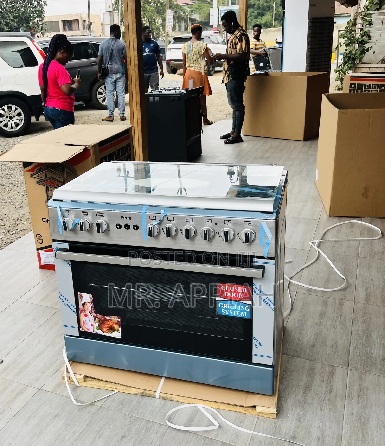 Buy Ferre 60x90 Ions 4 Gas With 2 Electric Cooker(Gray).