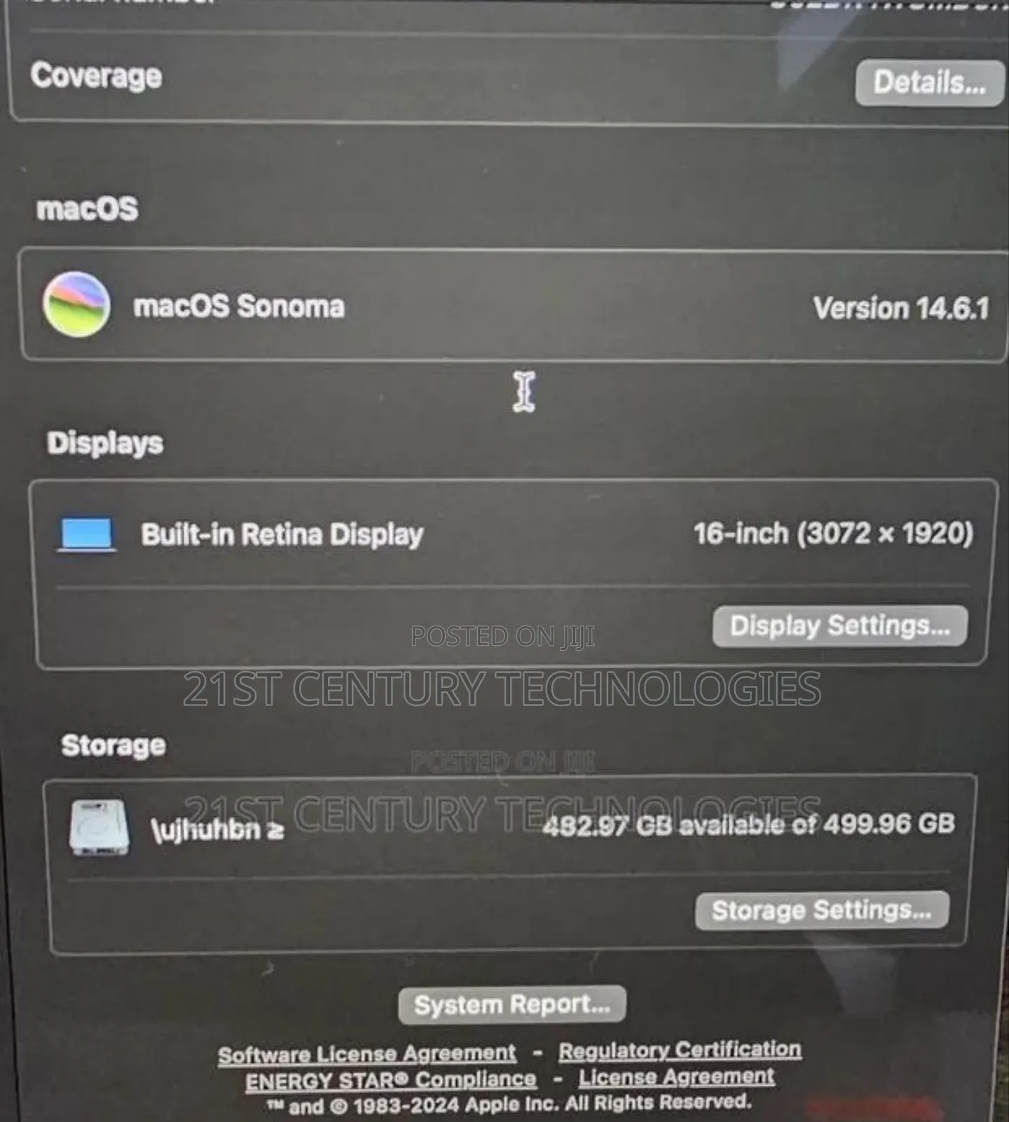 Laptop Apple MacBook Pro 2019 32GB Intel Core I9 SSD 512GB