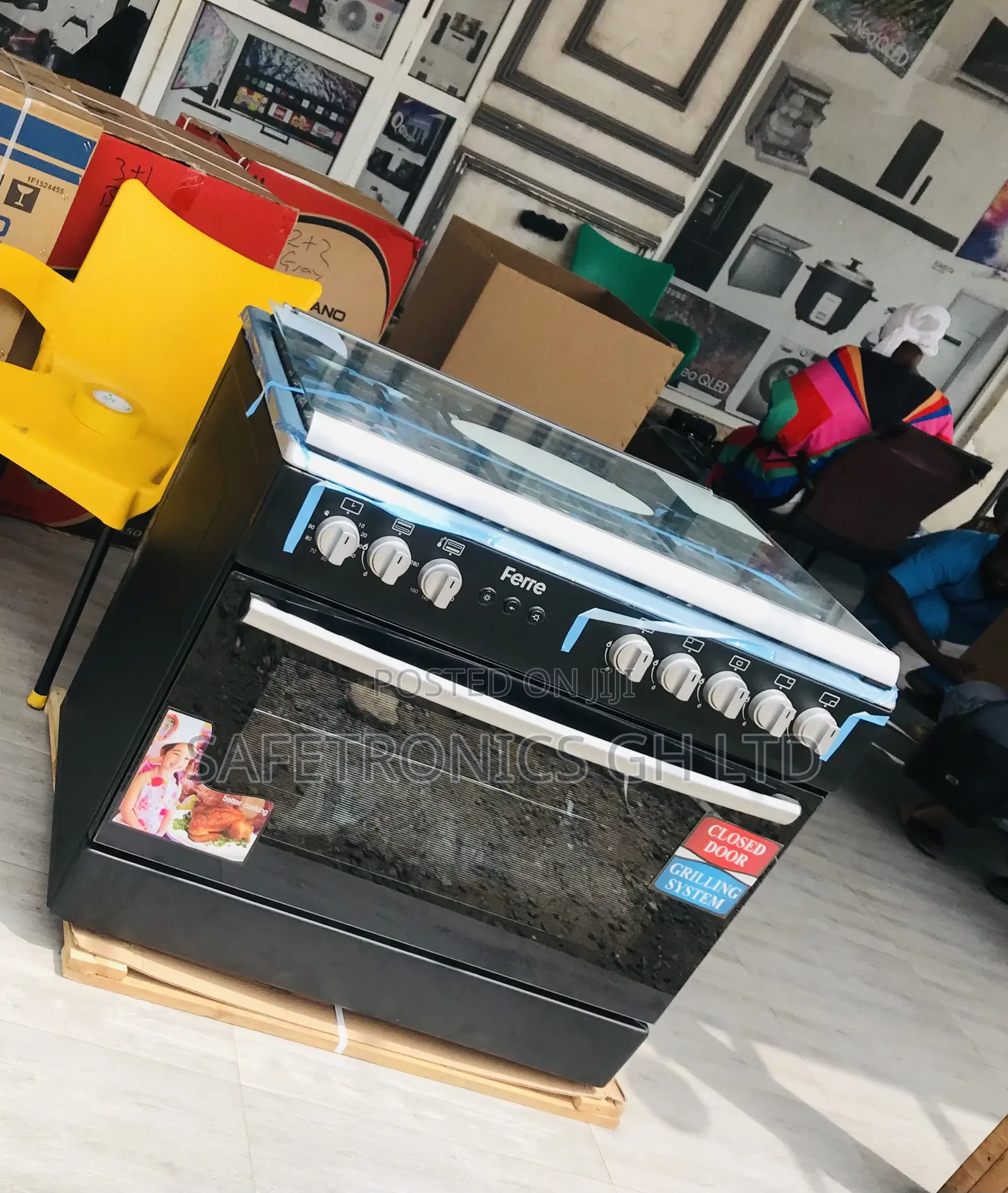 Ferre Turkish Fast Cooking 60x90 5 Gas Black Oven 