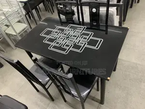 Dining Table With 4 Chairs (Dining Sets Black Grid)