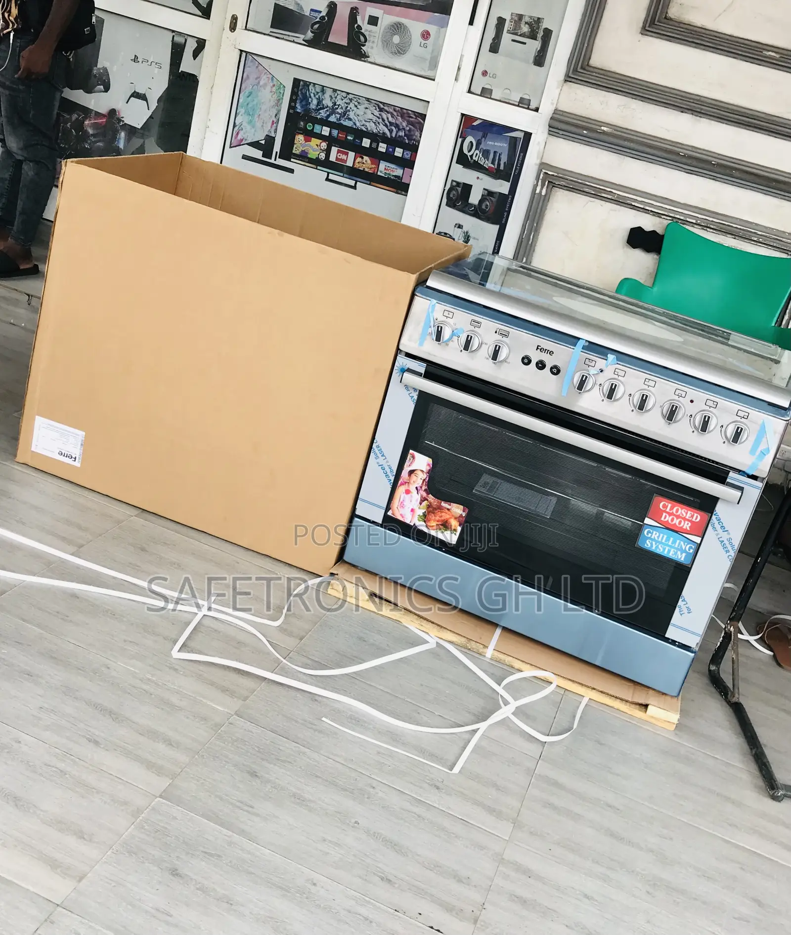 Ferre 60x90 6 Burner Ions Turkish Grey 4 Gas 2 Electric