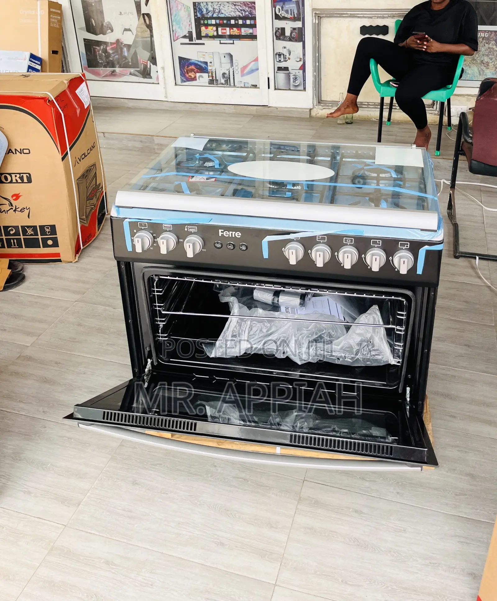 Free Standing Ferre 60x90 Gas Oven 5 Burner With Grill.