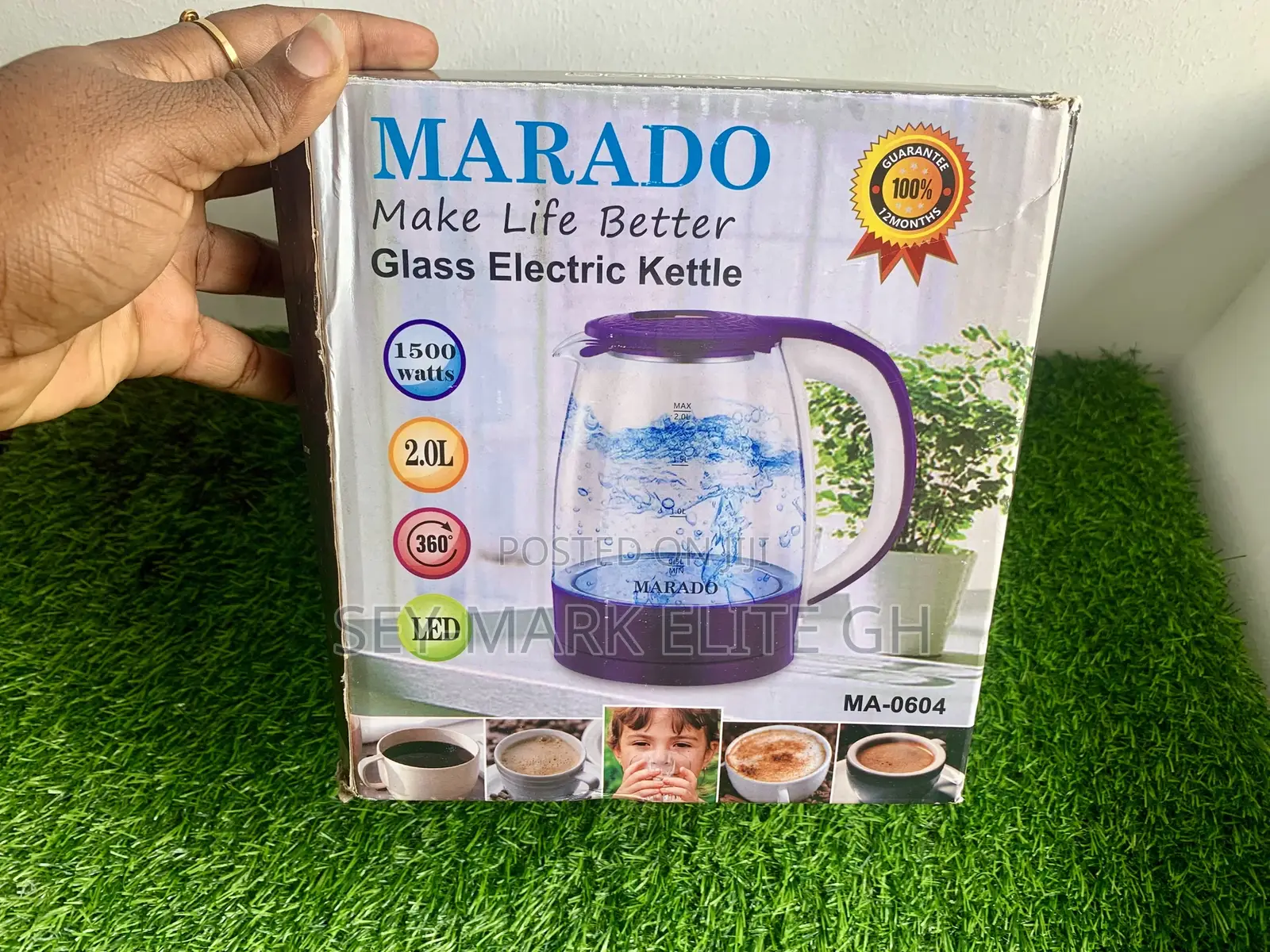 2l Quality Glass Marado Electric Kettle
