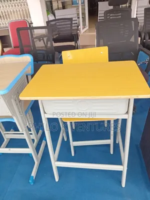 Yellow (Colour) With Metallic Stand Desk