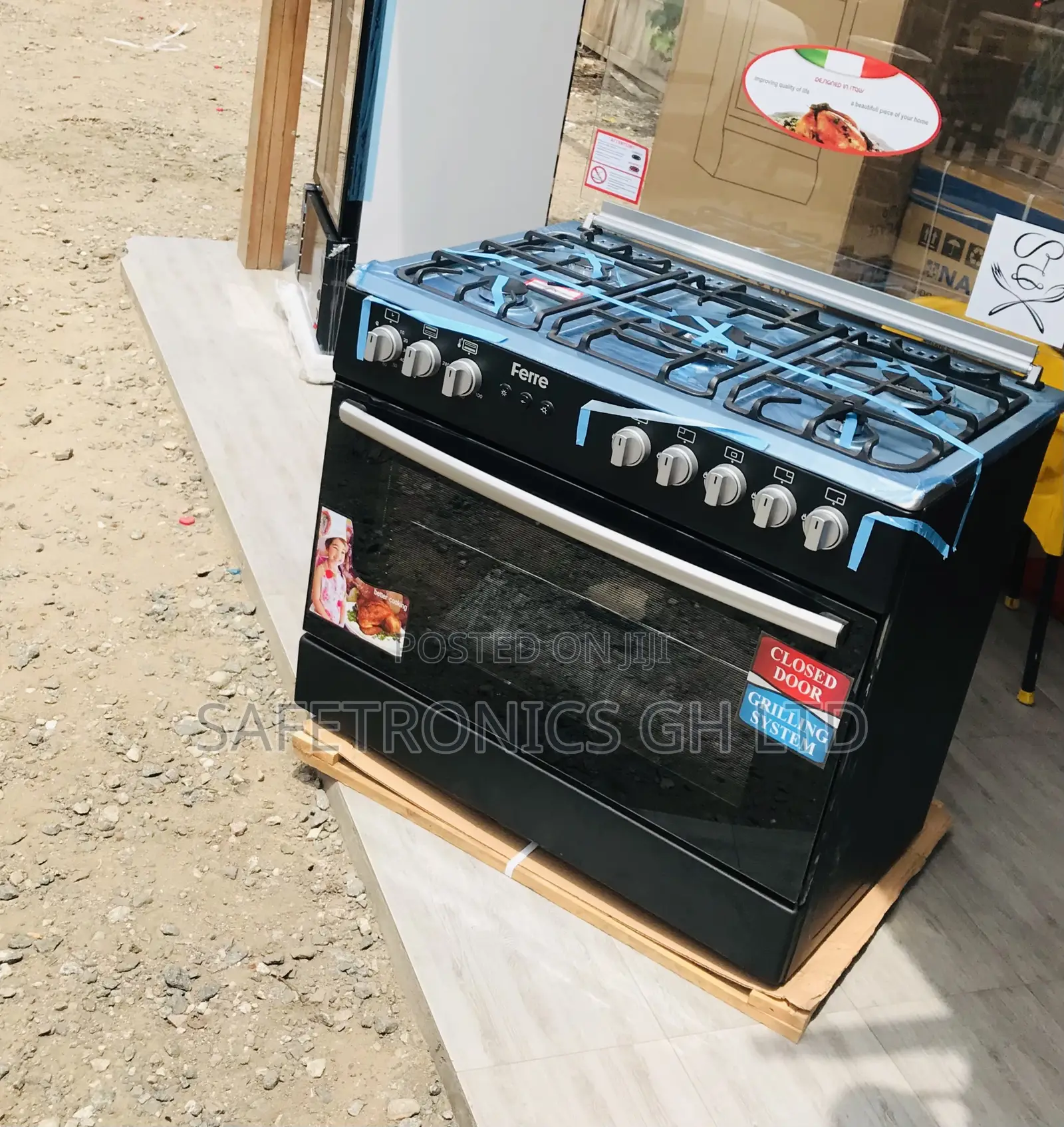 Neatly Boxed Ferre Turkish (60x90) 5 Gas (Black) Oven