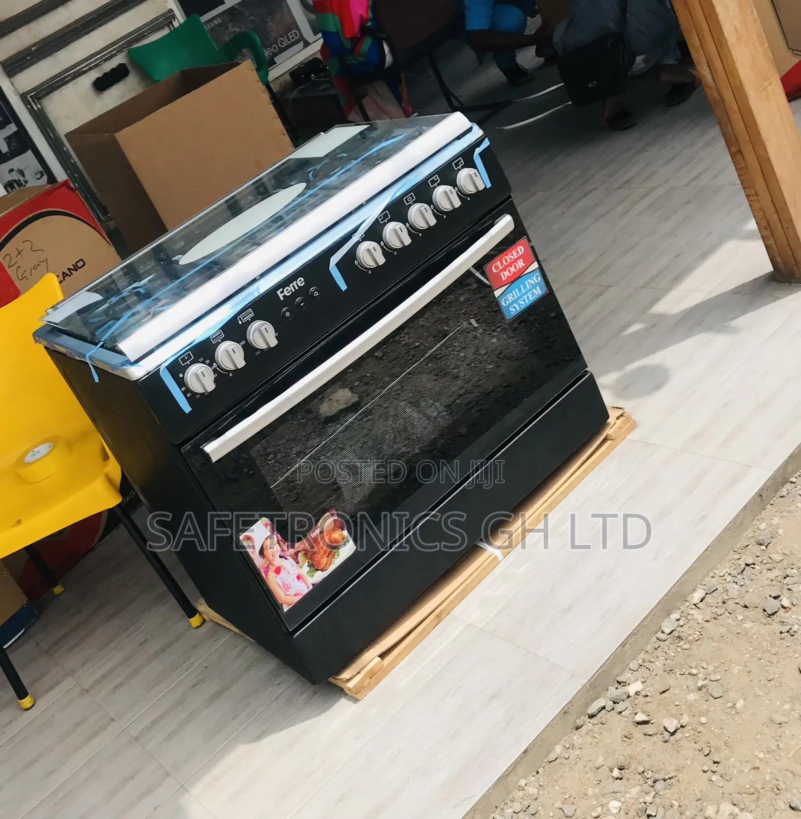 Unique 60x90 5 Gas Cooker Ions (Black) Turkish Ferre Oven