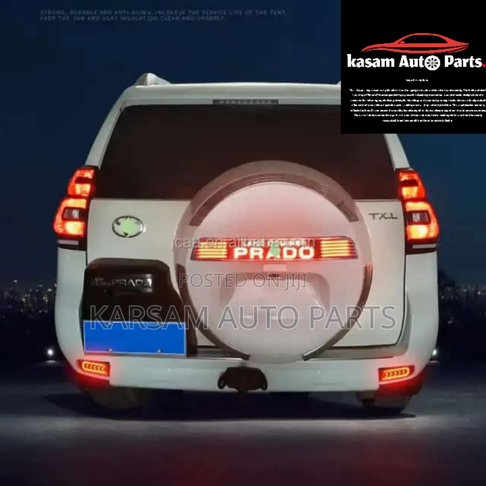 Prado Tyre Cover Sticker Light