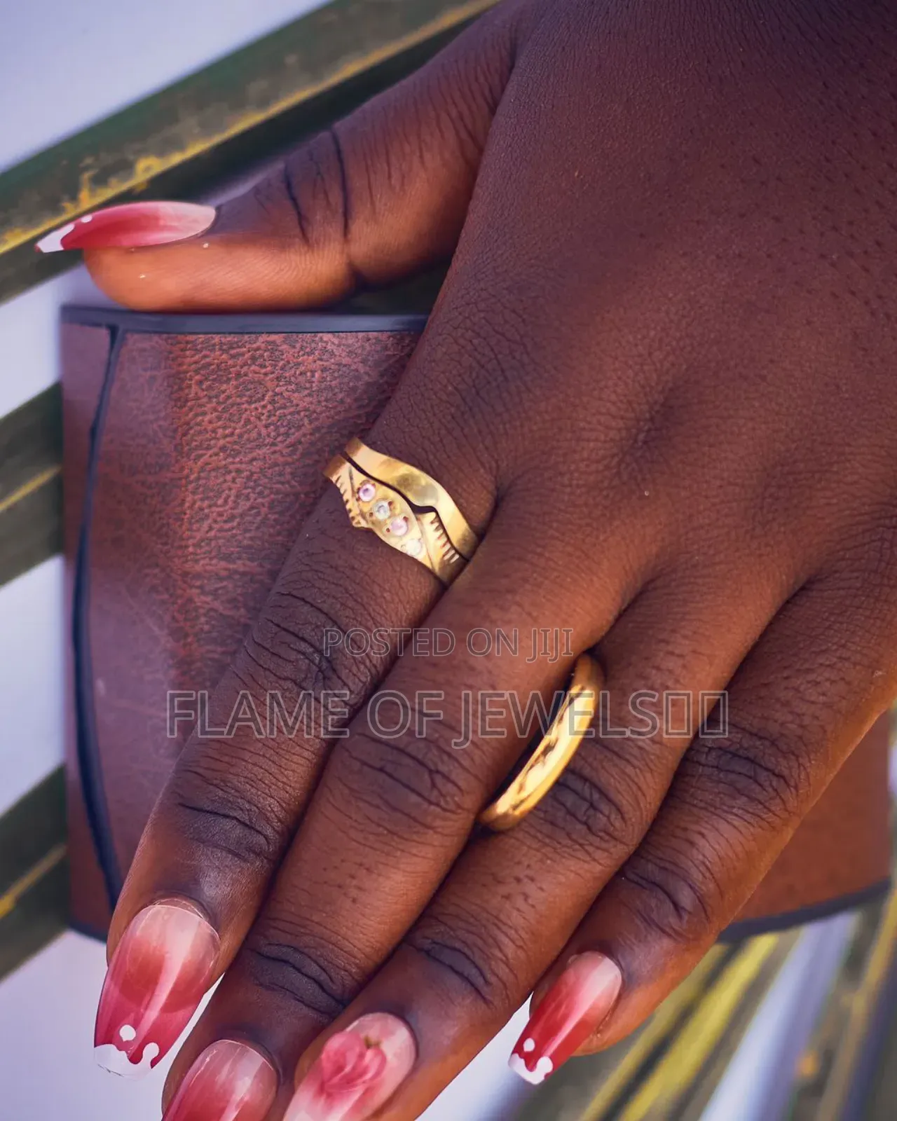 Engagement and Wedding Ring Gold Dust
