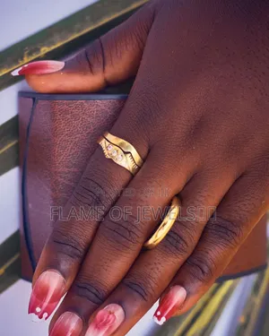 Engagement and Wedding Ring Gold Dust