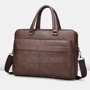 Original Men Leather Briefcase Lawyer Handbag 14inche