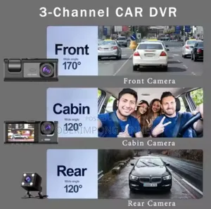 Dash Cam/Dashcam 3 in 1 Car Camera( Front, Back and Inside the Car)