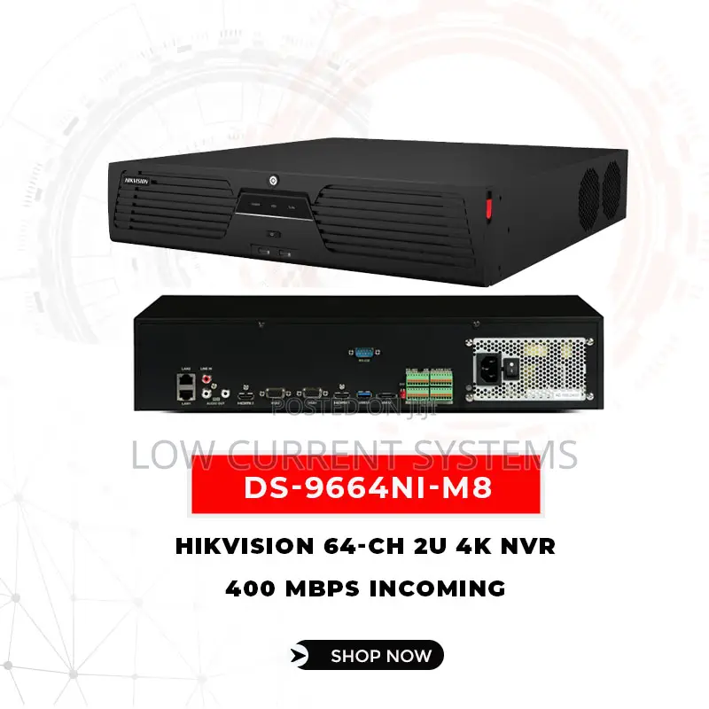 Hikvision64-Ch 2u NVR Ip Camera Recorde Netr Ds-9664ni-M8