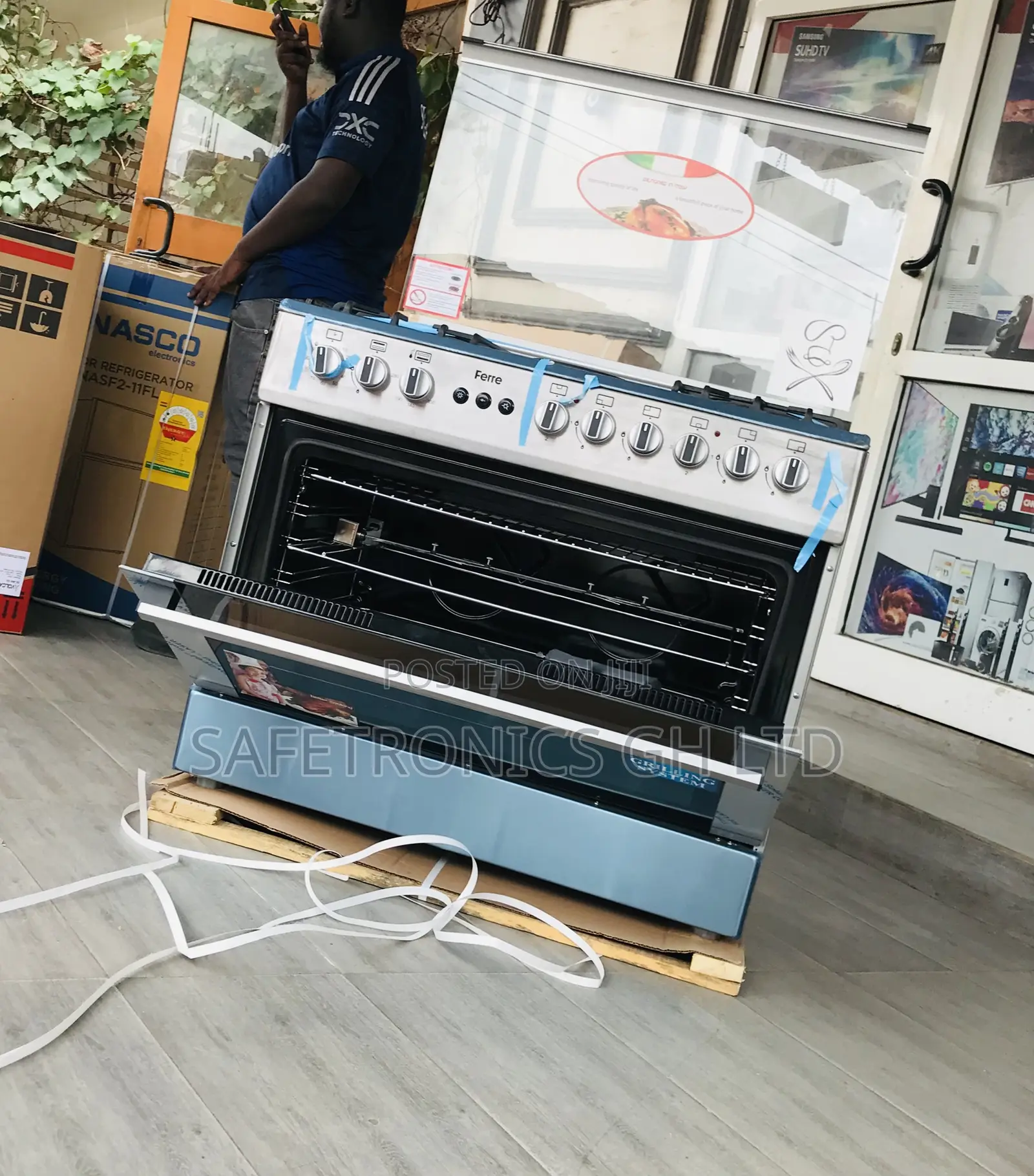 60x90 4 Gas Ferre 2 Electric Turkish Oven Grey Cooker