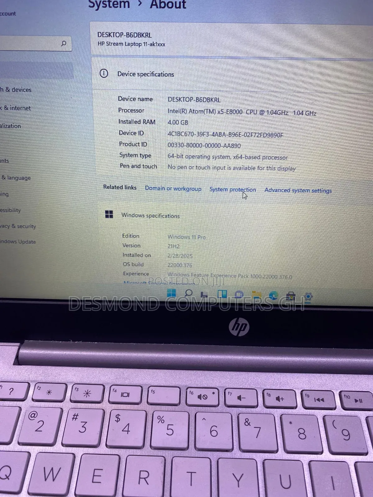 Laptop HP Stream 11-Ah110hr 4GB Intel Atom SSD 60GB