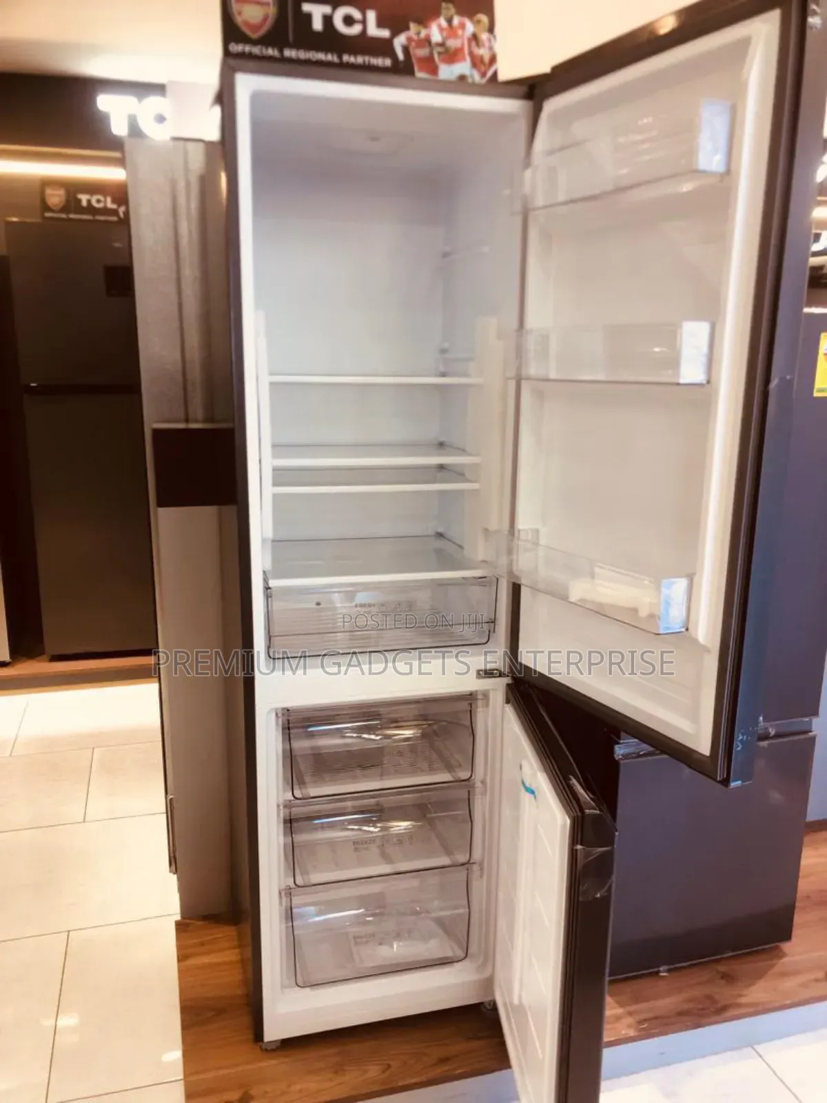 90° Accessible Door TCL 260ltrs Bottom Freezer Refrigerator