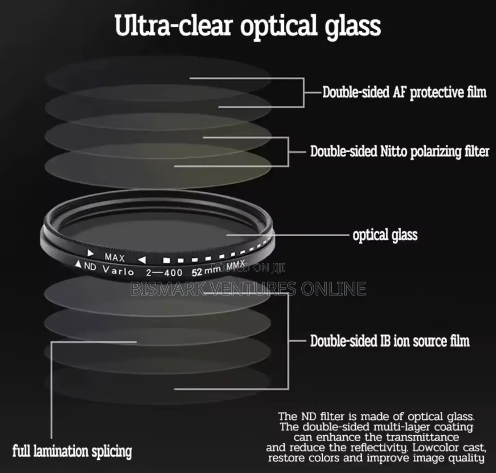 52mm Nd 2-400 Filter for Smart Phone Camera Lens.