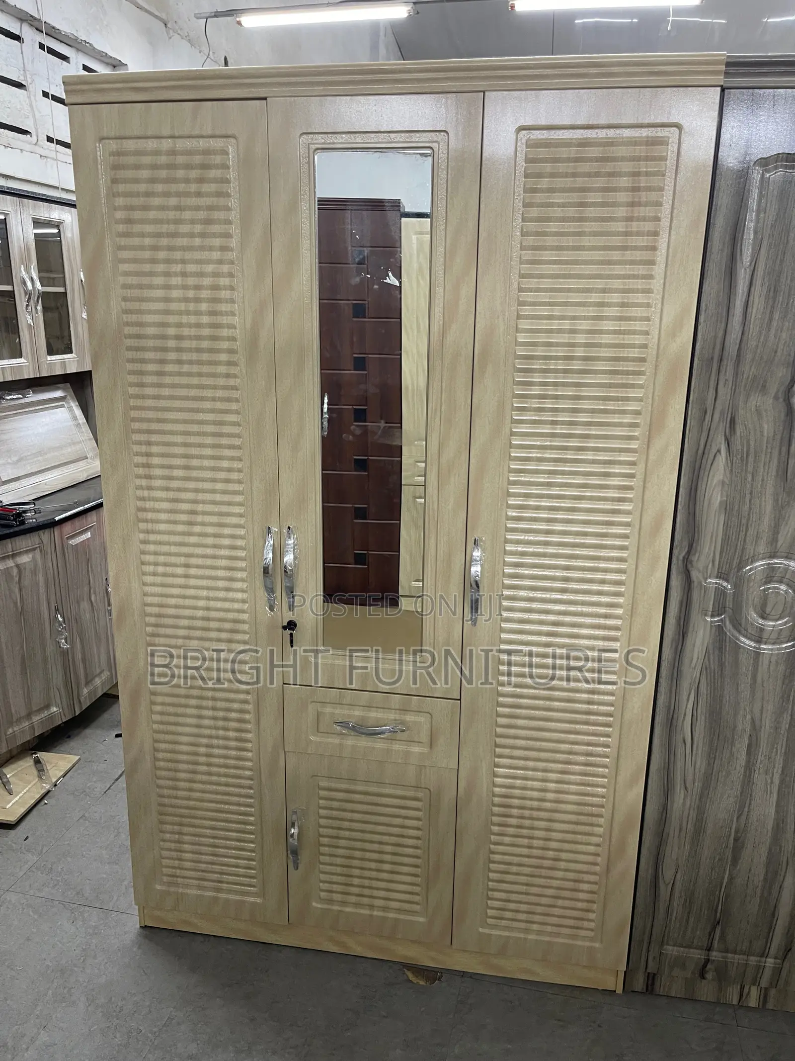 Foreign Modern Three Doors Storage Wardrobe