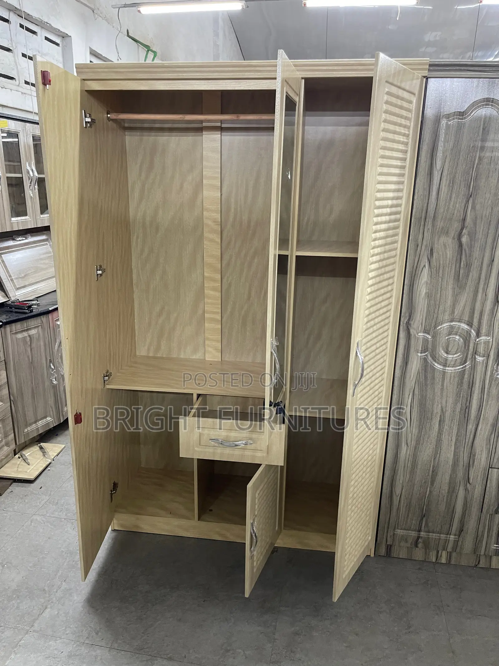 Foreign Modern Three Doors Storage Wardrobe